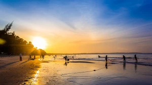 美奈海滩的日出。