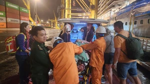 搜救力量登上荷兰籍邮轮“威士特丹”号。