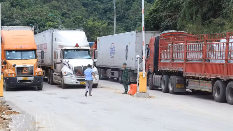 越南新清—中国浦寨口岸专用货运通道。（图片来源：越通社）