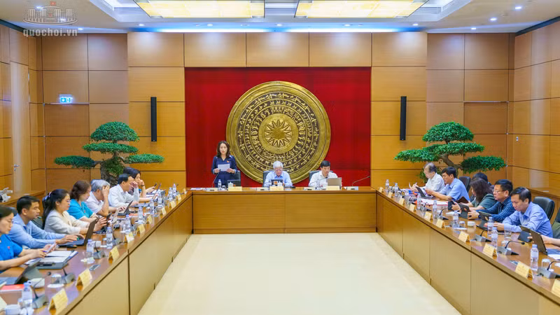 北宁市和林同省国会代表团在第七号组讨论。（图片来源：国会信息门户网站）