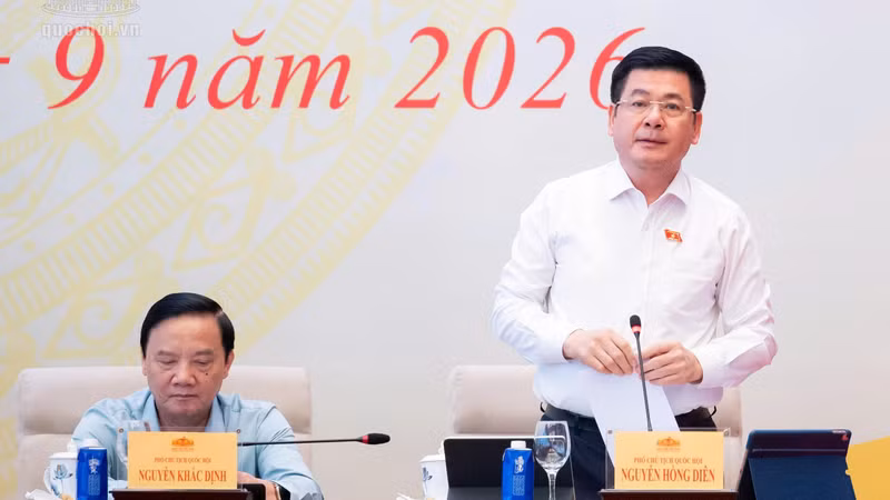 国会副主席阮鸿延在会议上发表讲话。（图片来源：国会官网）