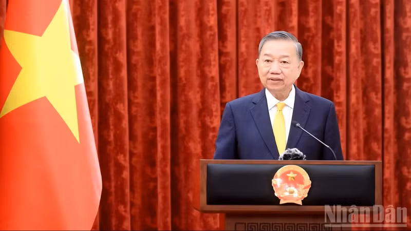 越共中央总书记、国家主席苏林。（登科 摄）