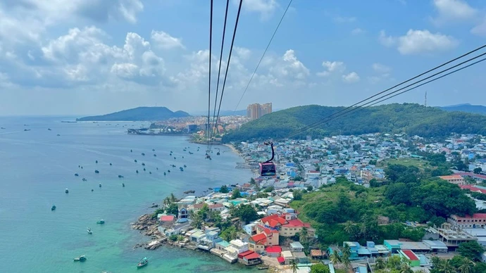 富国岛的菠萝岛缆车。（图片来源：越通社）