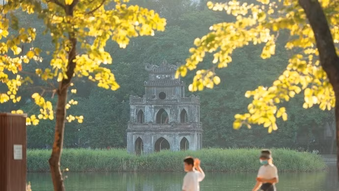 河内还剑湖。（图片来源：越通社）