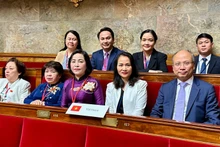 越南国会副主席阮氏清率领的越南代表团出席法语国家议会大会(APF)第50次会议。(图片来源:越通社)