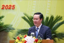 阮德忠同志发言。（图片来源：越通社）