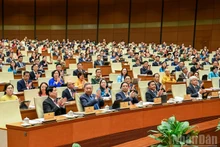 越南第十五届国会第十次会议今天上午隆重开幕。（维灵 摄）