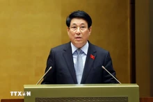 国家主席梁强于10月20日下午作了2021-2026年任期国家主席述职报告。（图片来源：越通社）