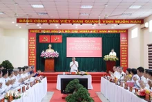 苏林总书记在与胡志明市新永禄乡党委常委召开的会议上发表讲话。（图片来源：越通社）