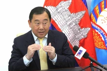 柬埔寨人民党中央外委会第一副主席兼发言人索斯亚拉。（图片来源：越通社）