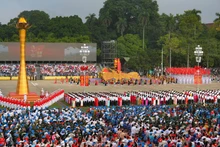 纪念八月革命胜利暨9·2国庆80周年的阅兵、游行活动9月2日上午在巴亭广场隆重举行。（世代 摄）