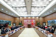 越南国会主席陈青敏会见俄罗斯联邦委员会第一副主席亚茨金。