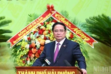 范明正总理发表指导性讲话。（陈海 摄）