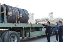 登站口岸海关干部检查进出口货物。（图片来源：越通社）