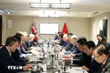 苏林总书记出席在英国举行的人工智能与半导体芯片座谈会。(图片来源:越通社)