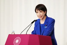 日本自由民主党总裁高市早苗当选日本第104任首相。(图片来源:日本共同通信社)
