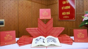 《越南国会80年——历史印记》一书发布。（图片来源：VGP）