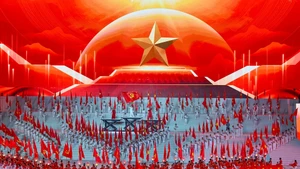 “在党的光荣旗帜下"特别艺术晚会的表演节目之一。