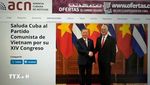 古巴国家通讯社刊登关于越共十四大的文章。（图片来源：越通社）
