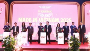 12月12日晚，河内工贸局在河内和平公园举行 2025年“越南制造”展会开幕式。