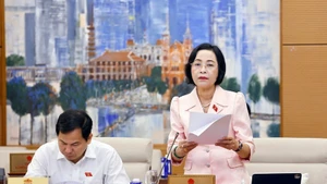 国会副主席阮氏清发表讲话。（图片来源：越通社）