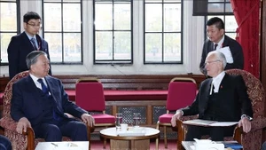 越共中央总书记苏林会见英国上议院议长约翰·麦克福尔