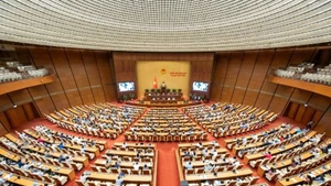 越南第十五届国会第十次会议场景。(图片来源:越南国会)