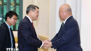 越共中央组织部部长黎明兴会见日越友好议员联盟特别顾问武部勤。（图片来源：越通社）