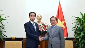 越南外交部代理部长黎怀忠会见中国驻越南大使何炜。（图片来源：baochinhphu.vn）