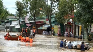 附图：各力量向林同省灾民提供援助。（图片来源：baophapluat.vn）