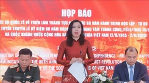 黎氏秋姮副部长在新闻发布会上发表讲话。（图片来源：越通社）