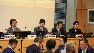 由司法部副部长阮清静率领的越南跨部门代表团与会。（图片来源：越通社）