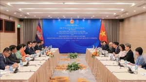 越柬外交部第九次政治磋商场景。（图片来源：越通社）