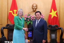 阮春胜院长会见澳大利亚驻越南大使吉莉安·伯德。(图片来源:越通社)