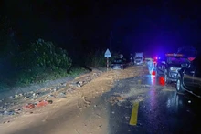 庆和省庆黎山口山体滑坡事故现场。（图片来源：越通社）