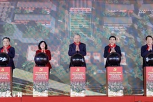 苏林总书记出席奠边省西巴品九年一贯制寄宿学校落成典礼。（图片来源：越通社）