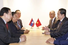 越南国会主席陈青敏会见老挝国会副主席顺通·赛雅佳。（图片来源：越通社）