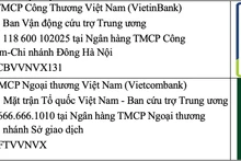 附图：越南祖国阵线中央委员会公布接收第10号台风“博罗依”救灾捐赠资金账号。（图片来源：青年报）