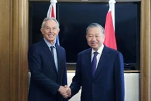 越共中央总书记苏林会见英国前首相托尼•布莱尔。（图片来源：越通社）
