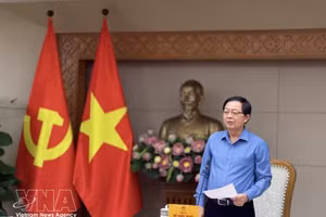 越南政府副总理胡国勇在会上发表讲话。（图片来源：越通社）