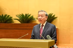 越共中央总书记、国家主席苏林在越南第十六届国会第一次会议上发表讲话。