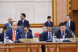 越共中央政治局委员、外交部长黎怀忠率领越南代表团出席会议。