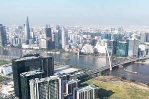 位于守添半岛的越南国际金融中心核心区。（图片来源：越通社）