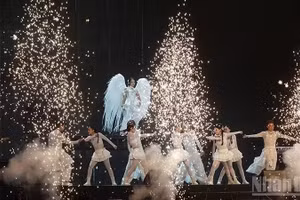 歌手方美芝的表演为胡志明市国际音乐节（Hò Dô）首场演出拉开序幕。（玲宝 摄）