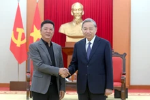 越共中央总书记苏林会见中国立讯精密副董事长王来胜。登科 摄