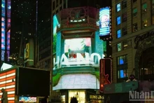 越南国家形象再次出现在美国纽约时代广场的汤森路透大屏幕上。