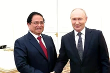 越南政府总理范明正2026年3月25日在俄罗斯首都莫斯科克里姆林宫会见了俄罗斯联邦总统弗拉基米尔·普京。