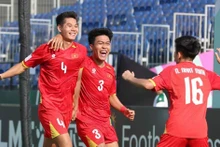 越南U23队4号中后卫阮晓明是越南U23队防线的核心支柱之一。（图片来源：VFF）