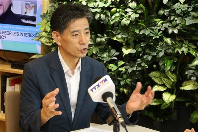 韩越经济文化交流协会(KOVECA)会长权成泽。(图片来源:越通社) 韩越经济文化交流协会(KOVECA)会长权成泽。(图片来源:越通社)