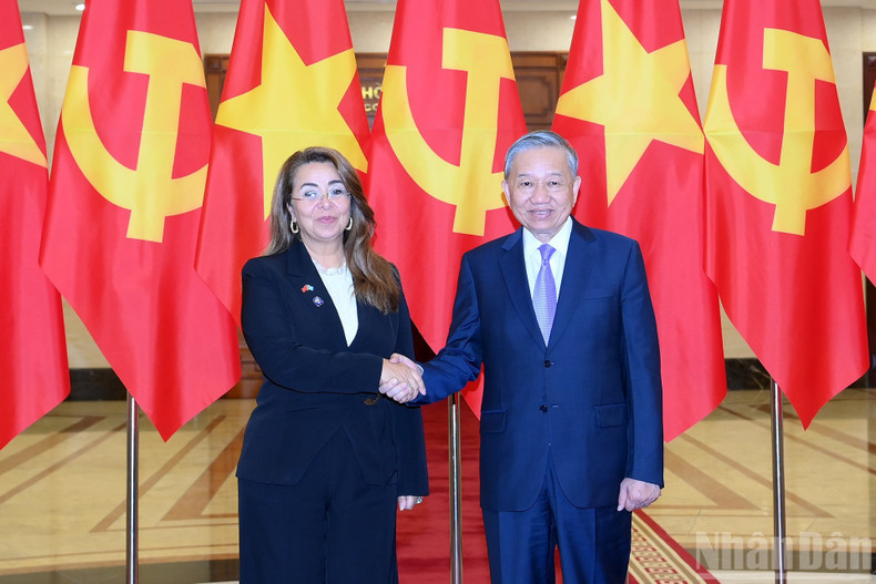 苏林总书记与联合国副秘书长兼联合国毒品和犯罪问题办公室执行主任。 苏林总书记与联合国副秘书长兼联合国毒品和犯罪问题办公室执行主任。
